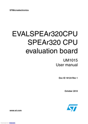 Stmicroelectronics EVALSPEAr320CPU User Manual