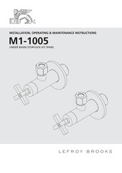 Lefroy Brooks M1-1005 Installation, Operating,  & Maintenance Instructions