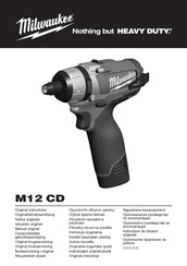Milwaukee M12 CD Original Instructions Manual
