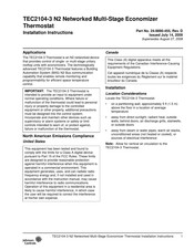 Johnson Controls TEC2104-3 Installation Instructions Manual