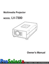 Sanyo LV-7300 Owner's Manual