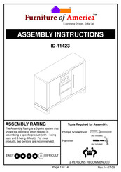Furniture of America ID-11423 Assembly Instructions Manual