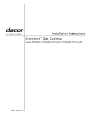Dacor Distinctive DTCT365G Installation Instructions Manual
