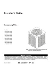 Trane A4AC3030A1000B Installer's Manual