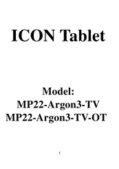 ICON MP22-Argon3-TV-OT Manual