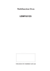Rubine UBMF601SS Instructions For Installation And Use Manual