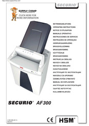 HSM Securio AF300c Operating Instructions Manual