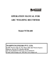 Warpp WTR-600 Operation Manual