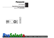 Panasonic PT-AE900 Operating Instructions Manual