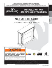 Napoleon NEFM33-0314BW Installation And Operating Instructions Manual