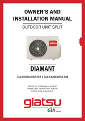 Giatsu DIAMANT GIA-S09DIAR32-EXT Owners And Installation Manual