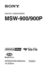 Sony MSW-900P Operation Manual