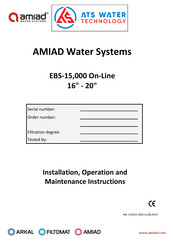 amiad EBS-15000 On-Line Installation, Operation And Maintenance Instructions