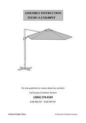 Sunjoy S-UM248PST Assembly Instruction Manual