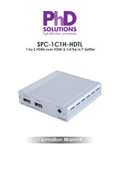 PhD Solutions SPC-1C1H-HDTL Operation Manual