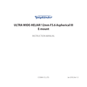 VOIGTLANDER ULTRA WIDE-HELIAR 12mm F5.6 Aspherical III Instruction Manual