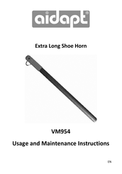 aidapt VM954 Usage And Maintenance Instructions