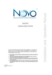 NOVO NVO665FAIO10M Installation And Operation Manual