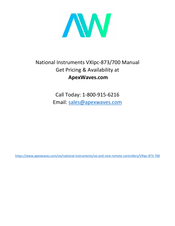 NI VXIpc 870 Series User Manual
