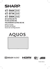Sharp AQUOS 4T-B80CJ1U Setup Manual