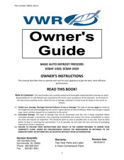 VWR SCBAF-1420 Owner's Manual