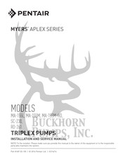 Pentair MYERS APLEX Series Installation And Service Manual