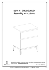 Walker Edison BR20ELR2D Assembly Instructions Manual