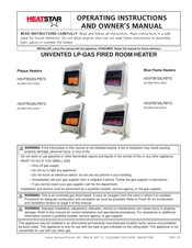 HeatStar HSVFBF30LPBTS Operating Instructions And Owner's Manual