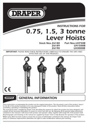 Draper 26189 Instructions Manual