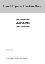 Haier AD482MMAHA Operation & Installation Manual