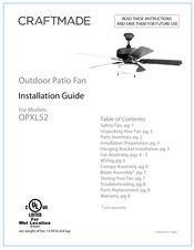 Craftmade OPXL52FB Installation Manual