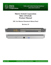 Matrix Switch Corporation MSC-CP16X4E Product Manual