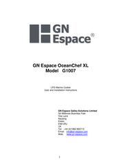 GN Espace OceanChef XL G1007 User And Installation Instructions Manual