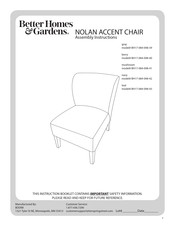 Better Homes and Gardens NOLAN ACCENT BH17-084-098-40 Assembly Instructions Manual