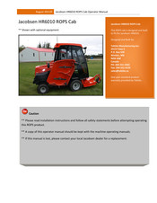 Jacobsen HR6010 ROPS Cab Operator's Manual