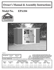 Arrow Storage Products EPA104 Owner's Manual & Assembly Instructions