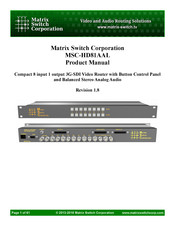 Matrix Switch Corporation MSC-HD81AAL Product Manual