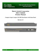 Matrix Switch Corporation MSC-UXD44S Product Manual