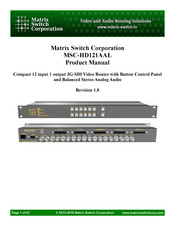 Matrix Switch Corporation MSC-HD121AAL Product Manual