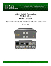 Matrix Switch Corporation MSC-HD22L Product Manual