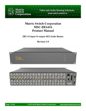 Matrix Switch Corporation MSC-DE6416 Product Manual