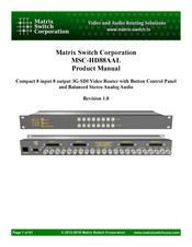 Matrix Switch Corporation MSC-HD88AAL Product Manual