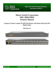 Matrix Switch Corporation MSC-HD161DES Product Manual