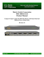 Matrix Switch Corporation MSC-HD161AAS Product Manual