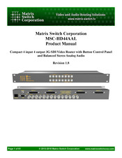 Matrix Switch Corporation MSC-HD44AAL Product Manual