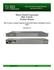 Matrix Switch Corporation MSC-V1616L Product Manual