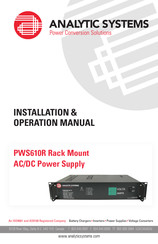 Analytic Systems PWS610R Installation & Operation Manual