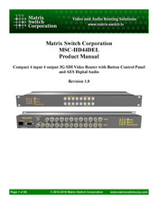 Matrix Switch Corporation MSC-HD44DEL Product Manual