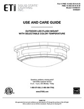 ETI PME-10-802-SV-N-N-W Use And Care Manual
