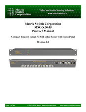 Matrix Switch Corporation MSC-XD44S Product Manual